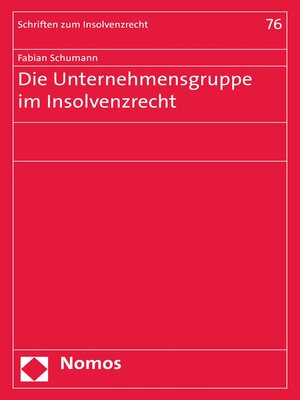 cover image of Die Unternehmensgruppe im Insolvenzrecht